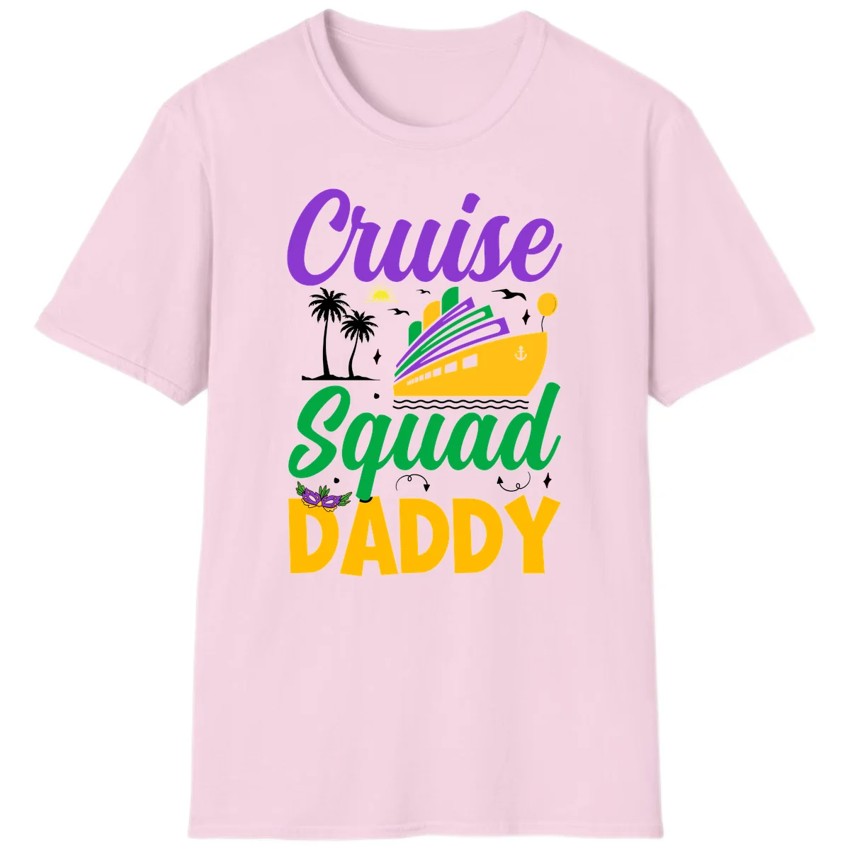 Cruise Squad Daddy Family Vacation T-Shirt in Light Pink