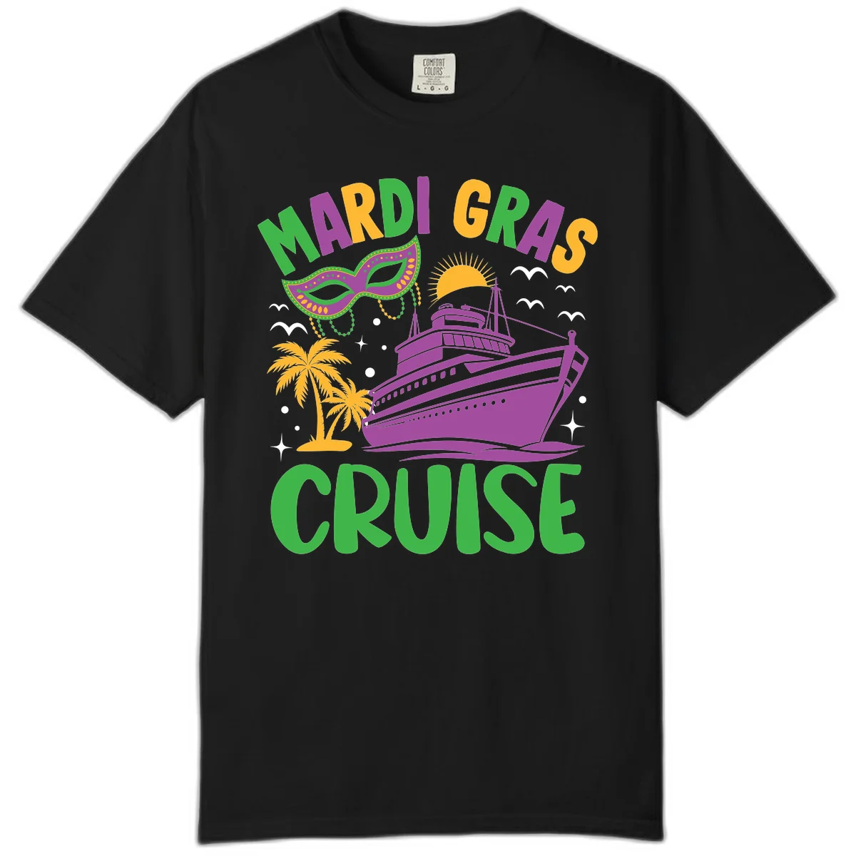 Mardi Gras Cruise Comfort Color in Black