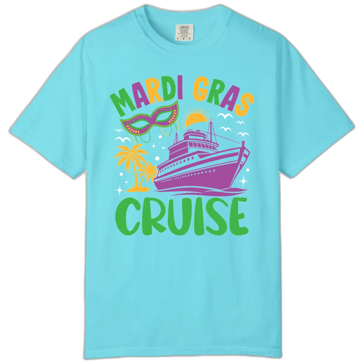 Mardi Gras Cruise Comfort Color in Lagoon Blue