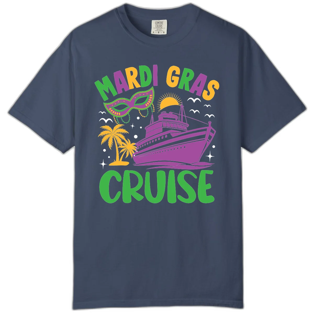 Mardi Gras Cruise Comfort Color in Midnight