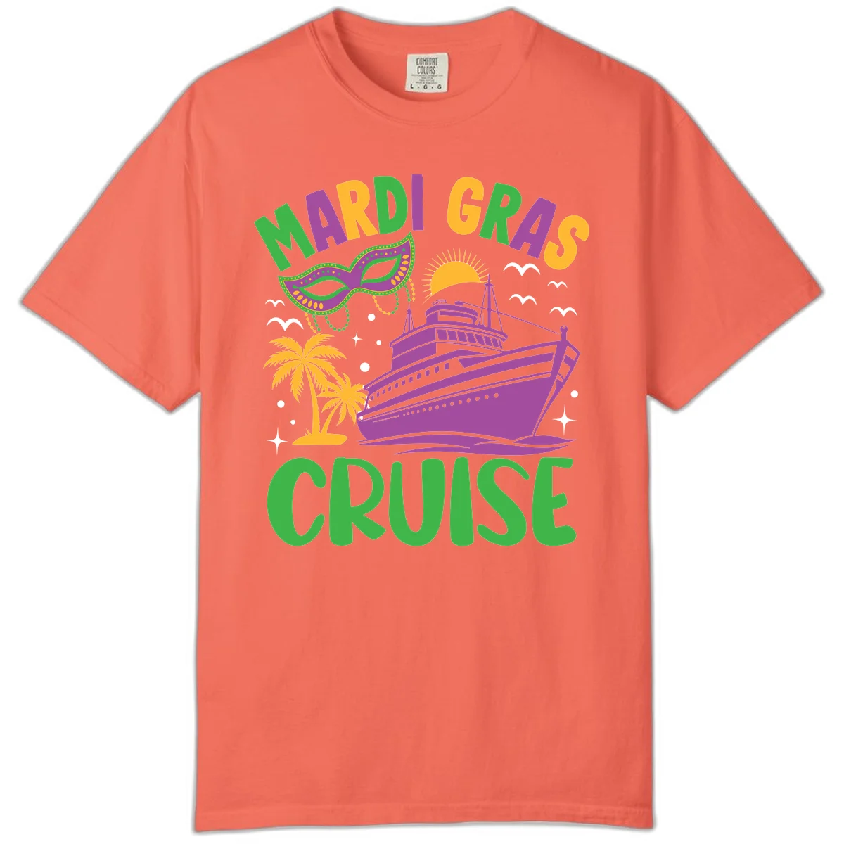 Mardi Gras Cruise Comfort Color in Bright Salmon