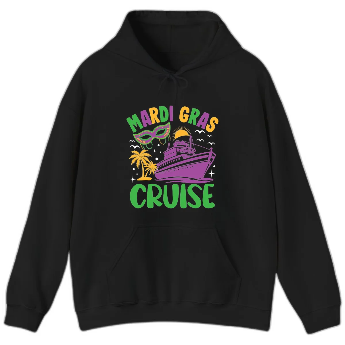 Mardi Gras Cruise Hoodie in Black