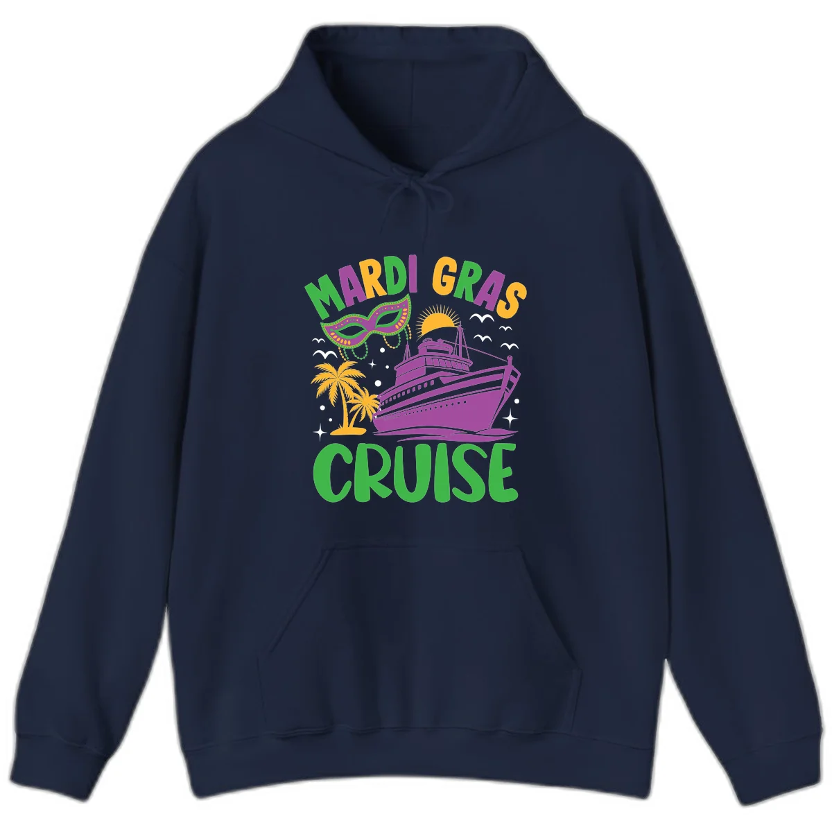 Mardi Gras Cruise Hoodie in Navy