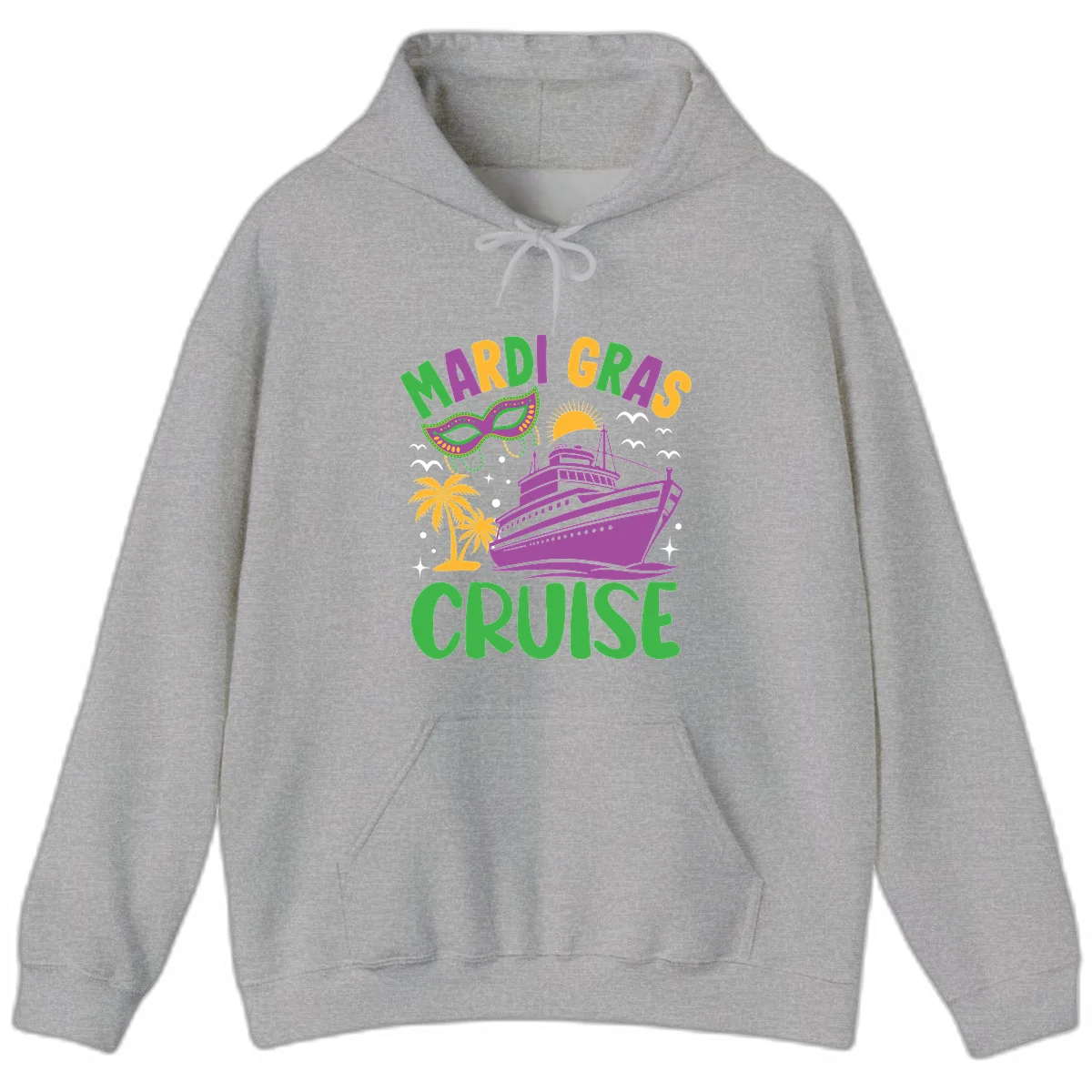 Mardi Gras Cruise Hoodie in Sport Grey