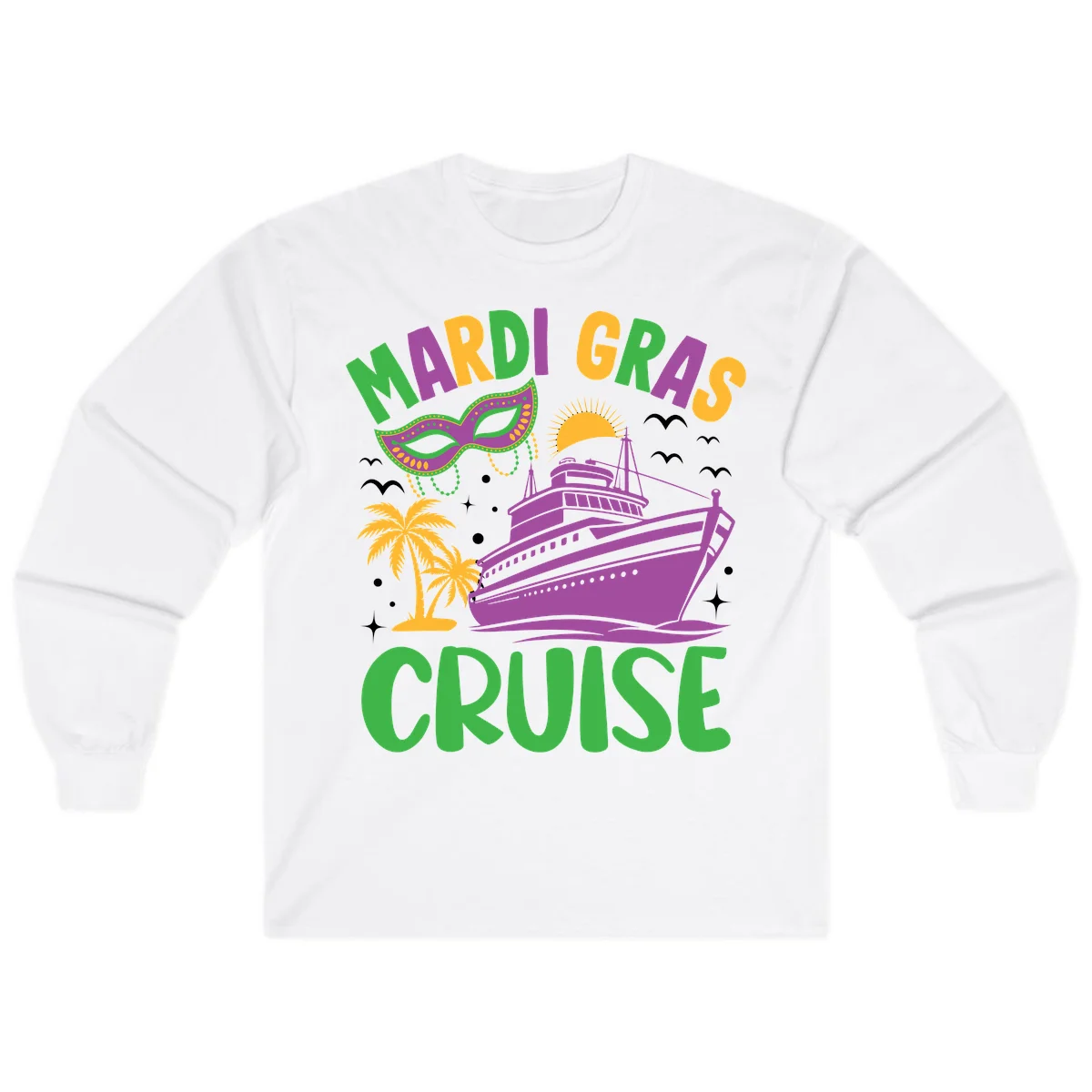Mardi Gras Cruise Long Sleeve in White