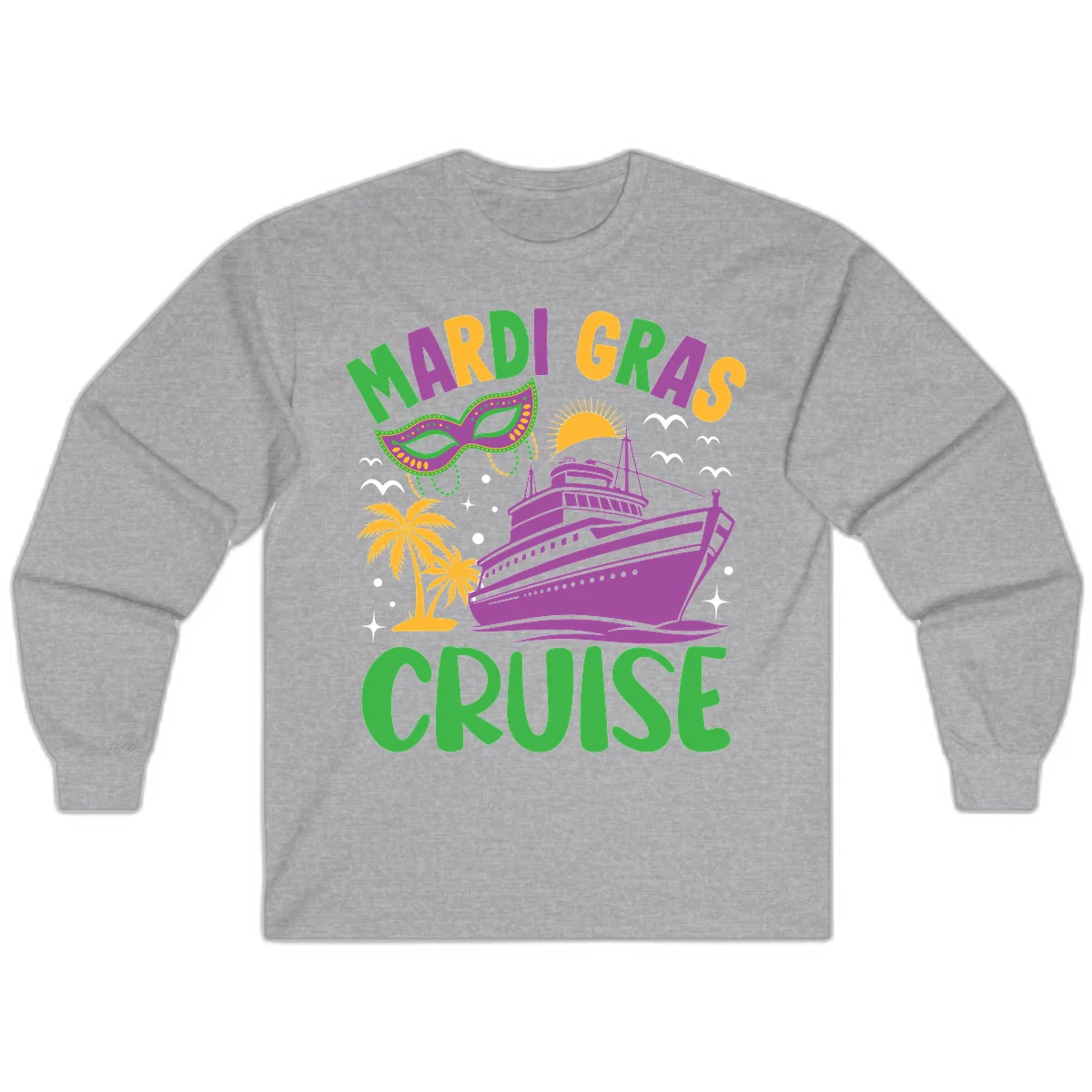 Mardi Gras Cruise Long Sleeve in Sport Grey