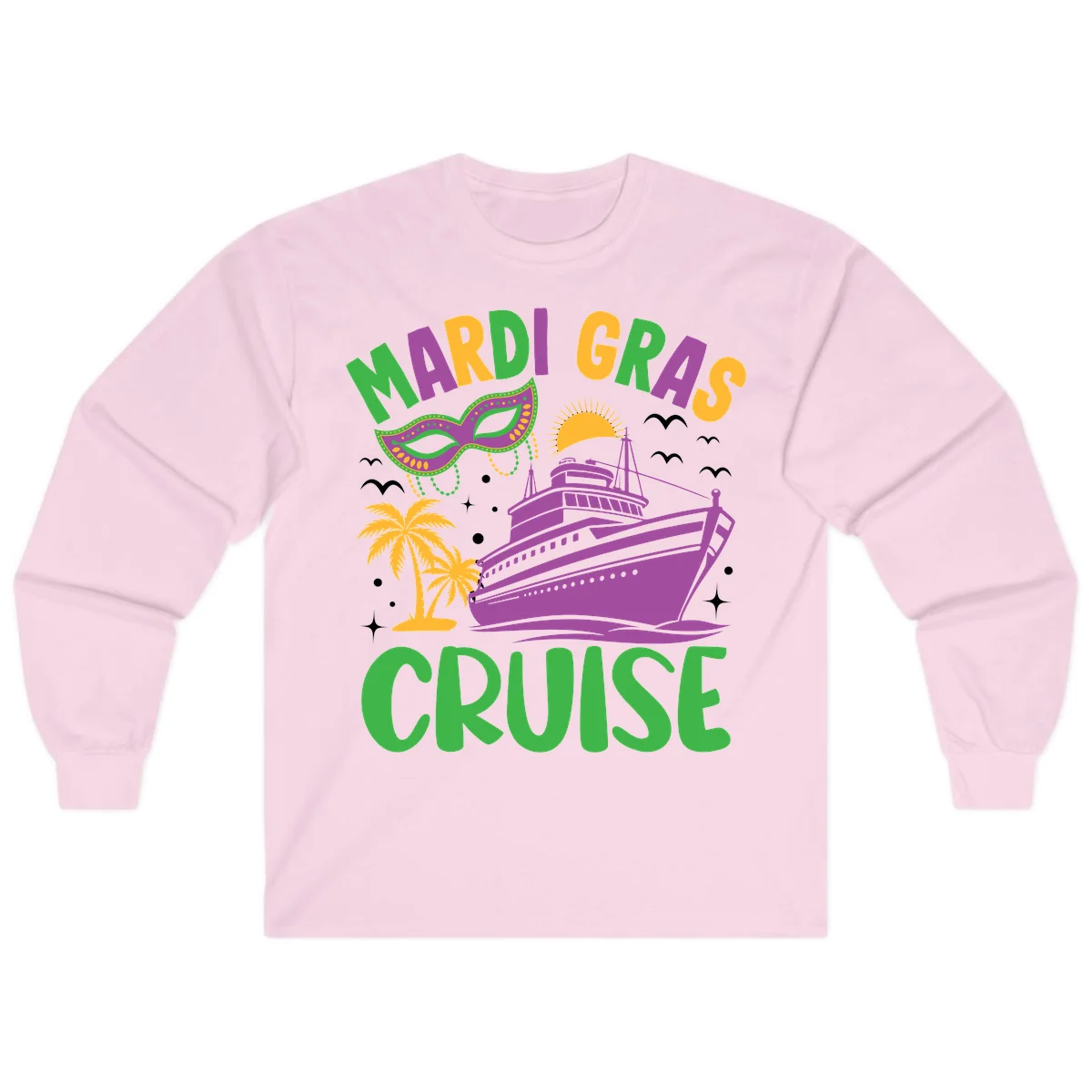 Mardi Gras Cruise Long Sleeve in Light Pink