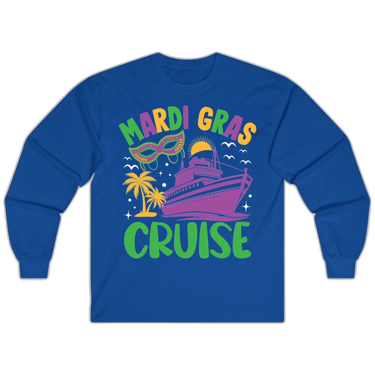 Mardi Gras Cruise Long Sleeve in Royal