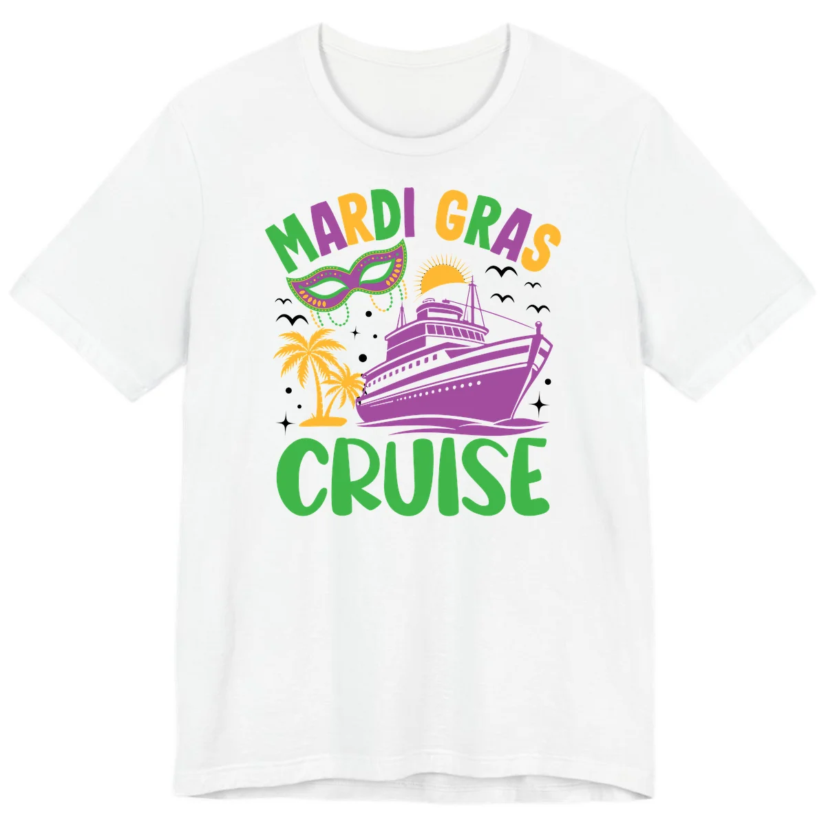 Mardi Gras Cruise Premium T-Shirt in White