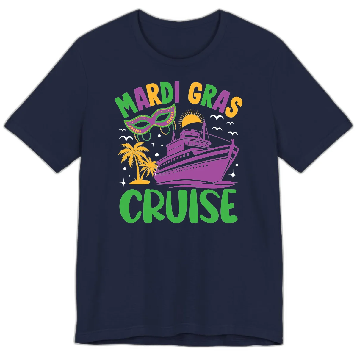 Mardi Gras Cruise Premium T-Shirt in Navy
