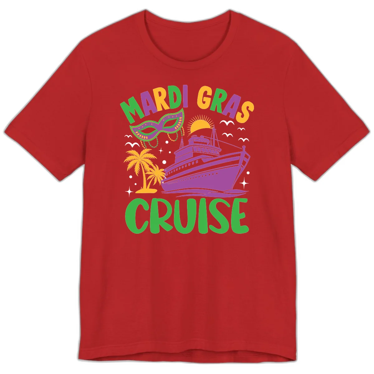 Mardi Gras Cruise Premium T-Shirt in Red