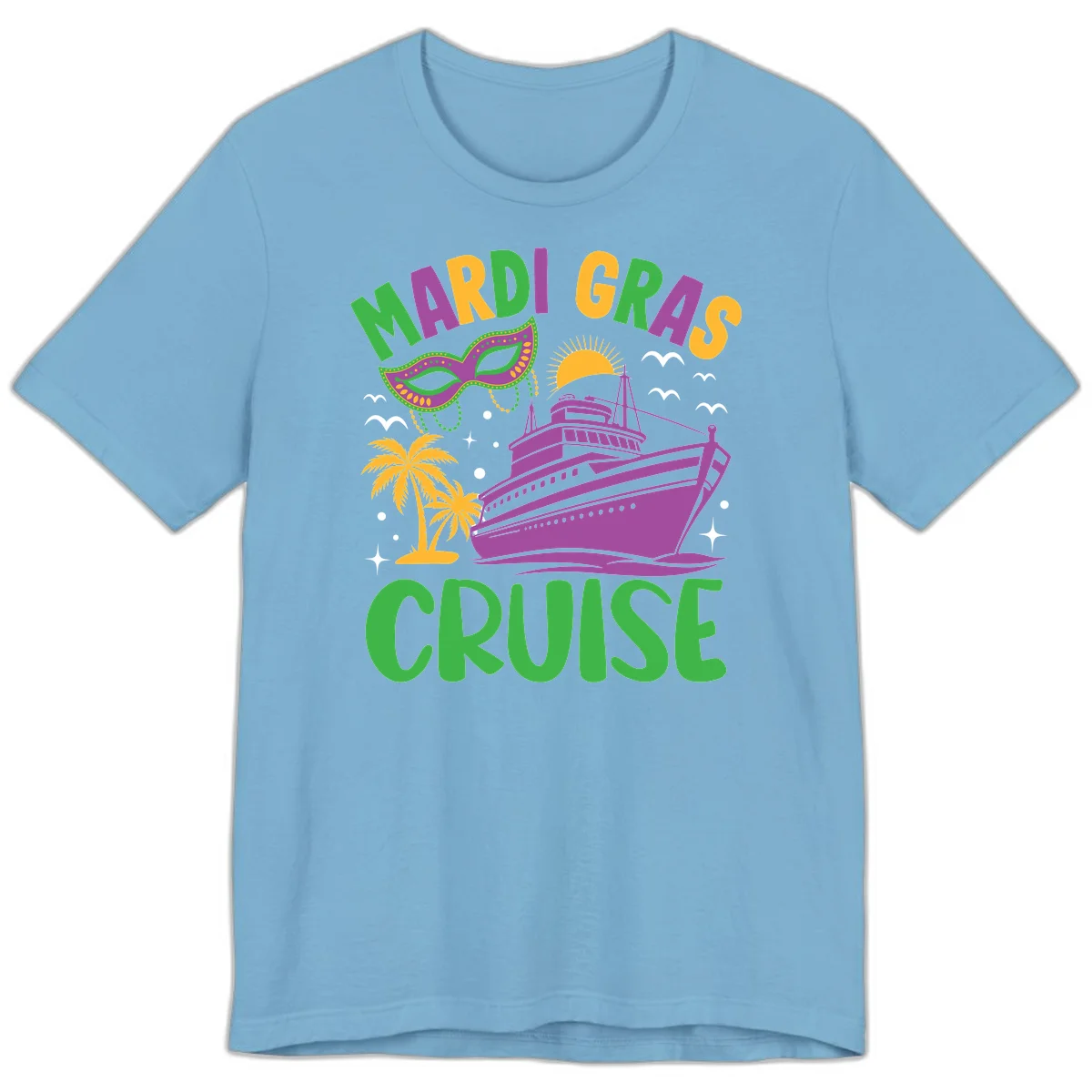 Mardi Gras Cruise Premium T-Shirt in Ocean Blue