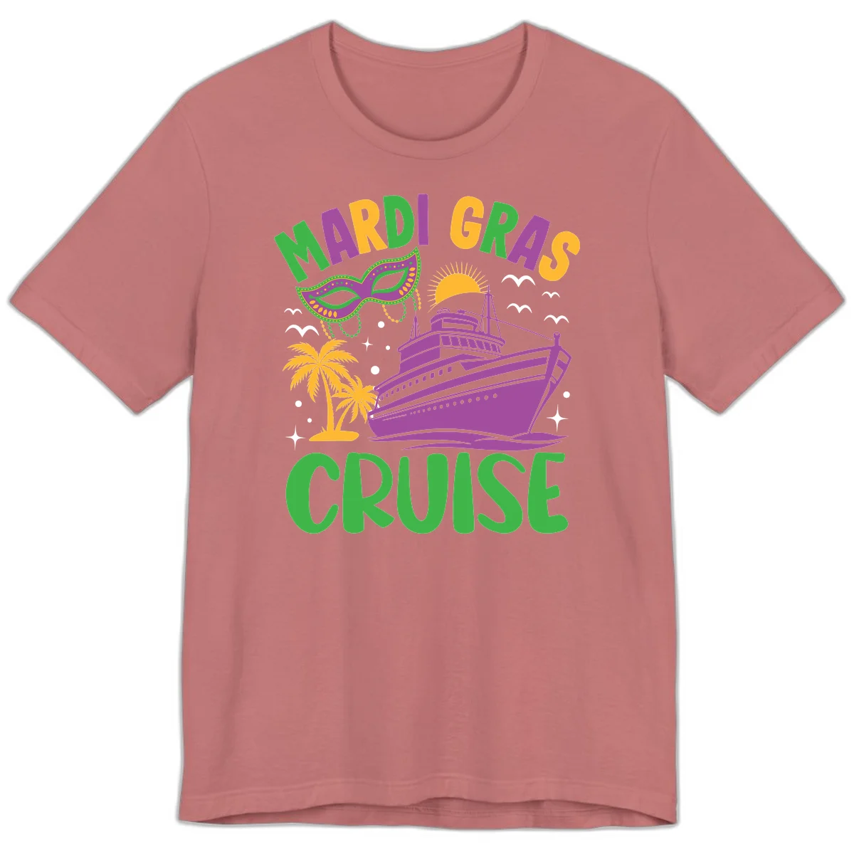 Mardi Gras Cruise Premium T-Shirt in Mauve