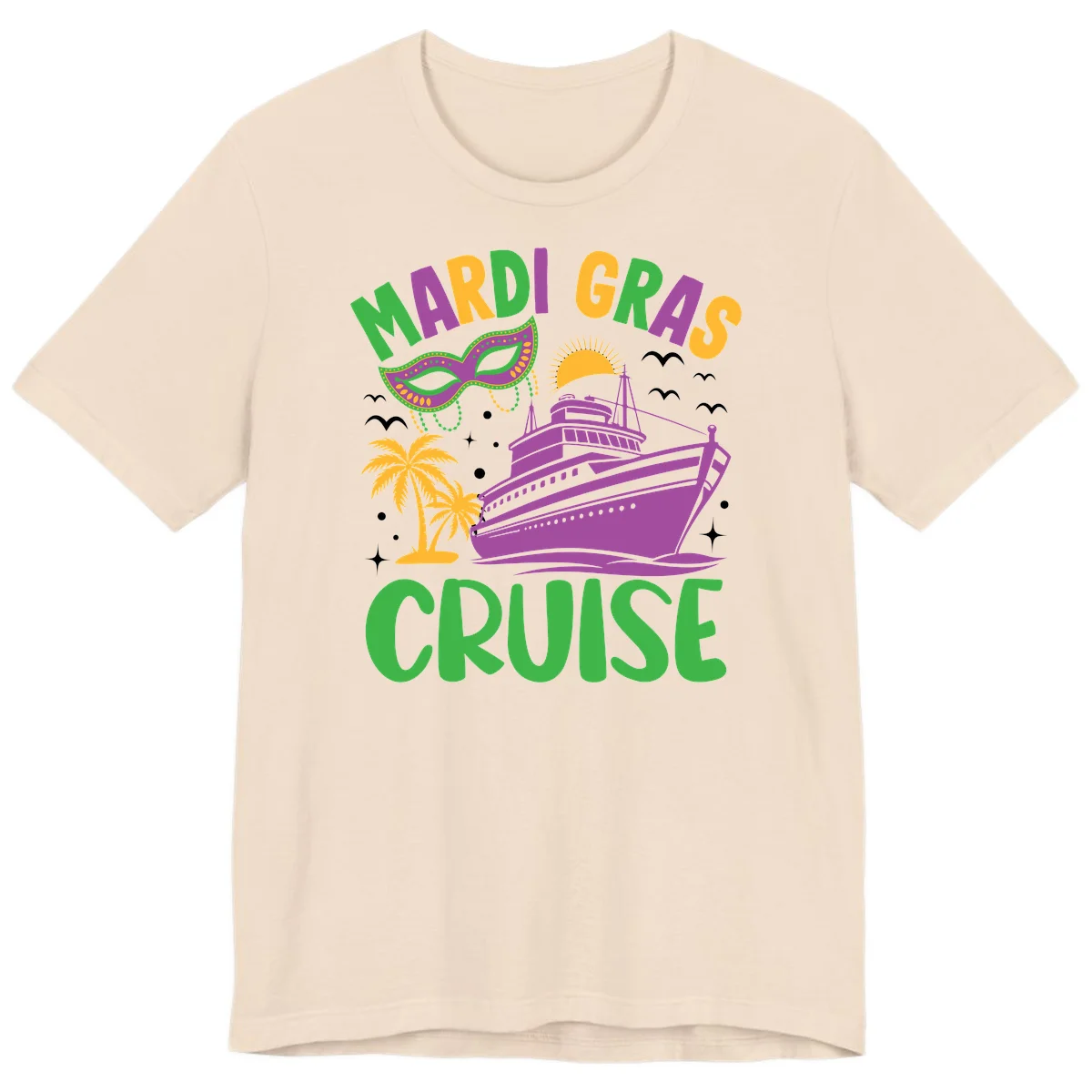 Mardi Gras Cruise Premium T-Shirt in Soft Cream