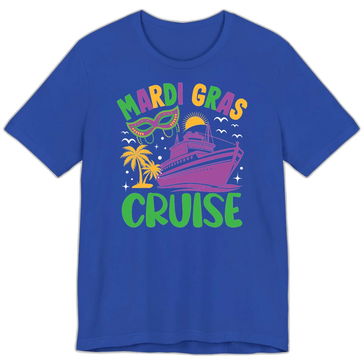 Mardi Gras Cruise Premium T-Shirt in True Royal