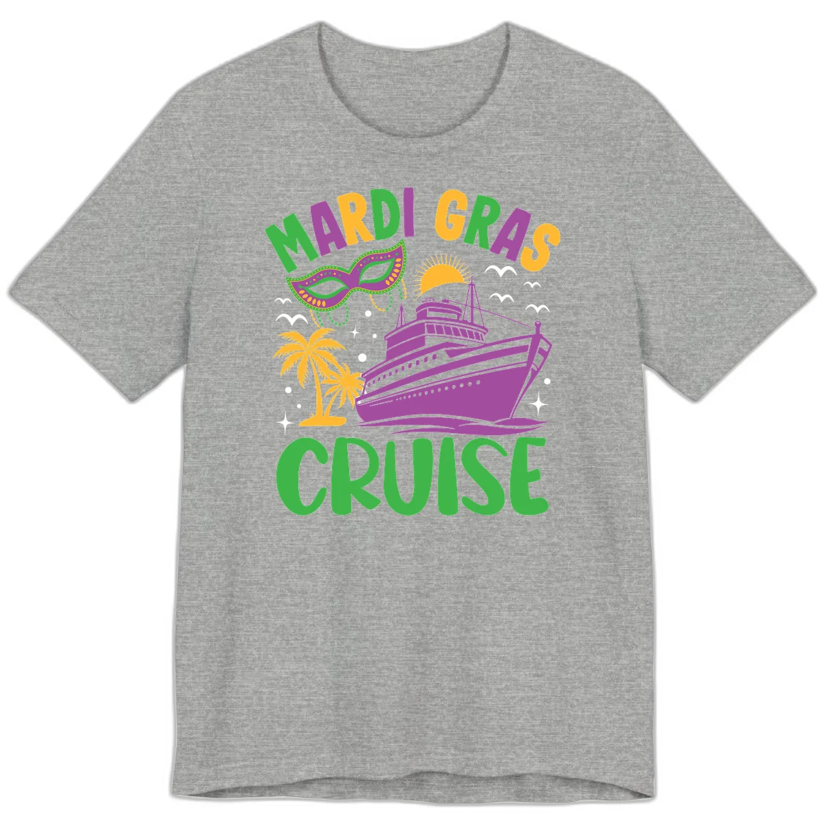 Mardi Gras Cruise Premium T-Shirt in Athletic Heather