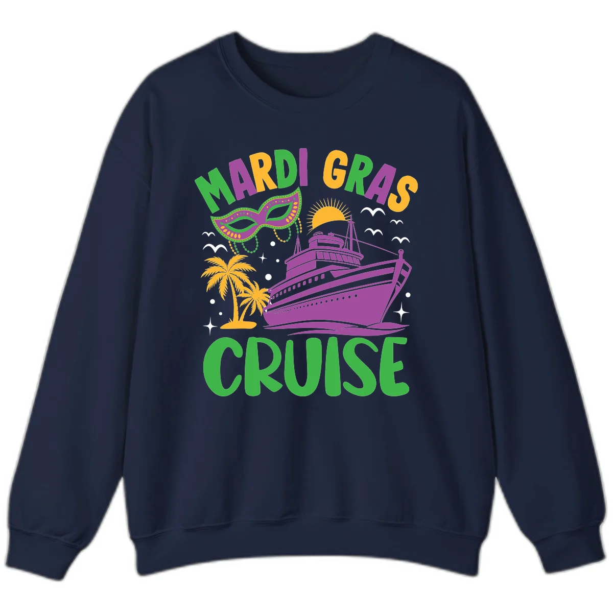 Mardi Gras Cruise Sweatshirt in Navy