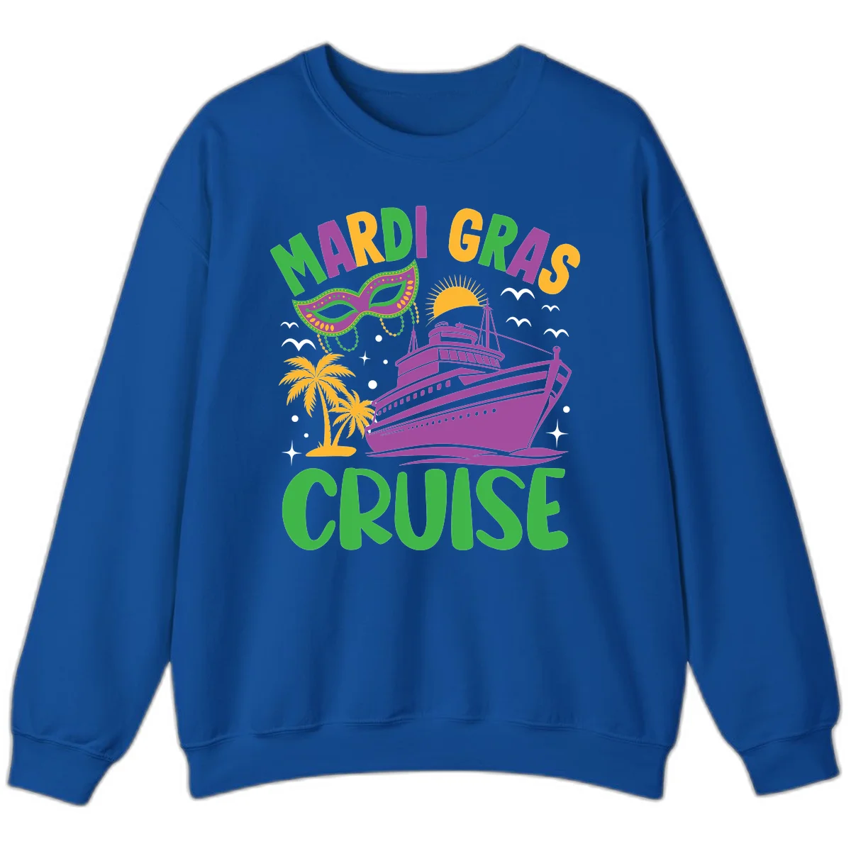 Mardi Gras Cruise Sweatshirt in Royal