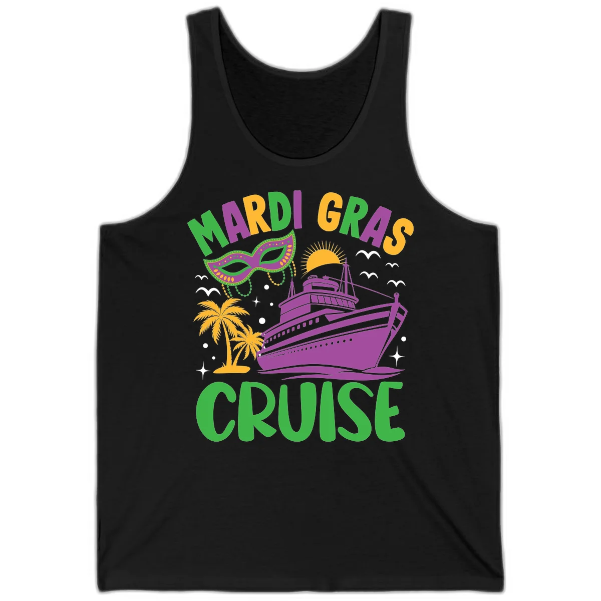 Mardi Gras Cruise Tank in Black