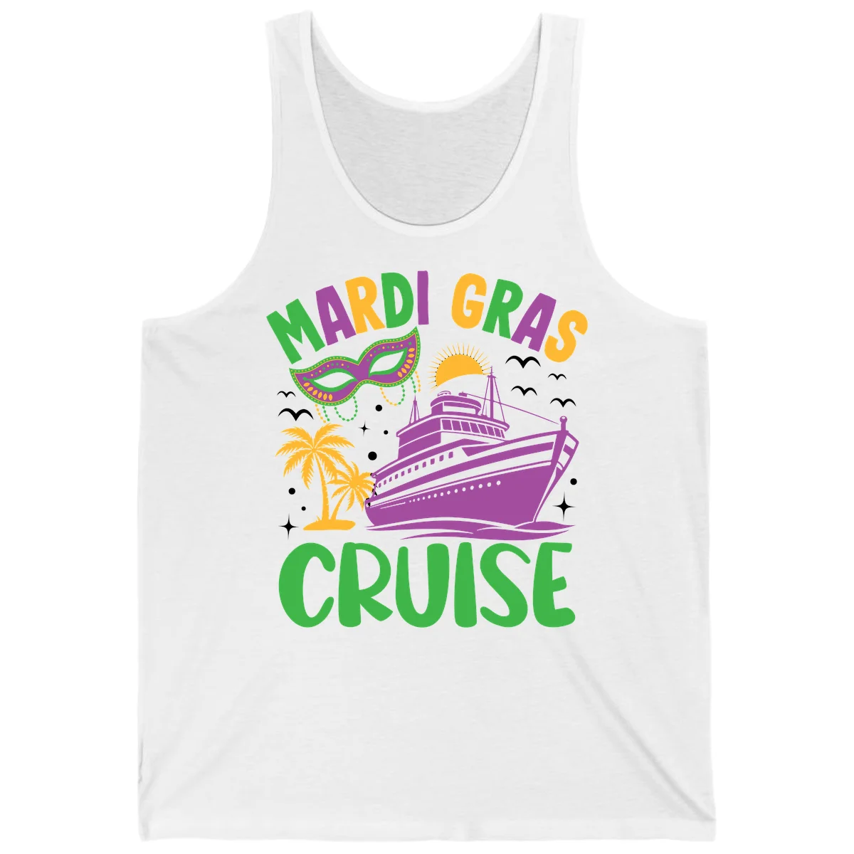 Mardi Gras Cruise Tank in White