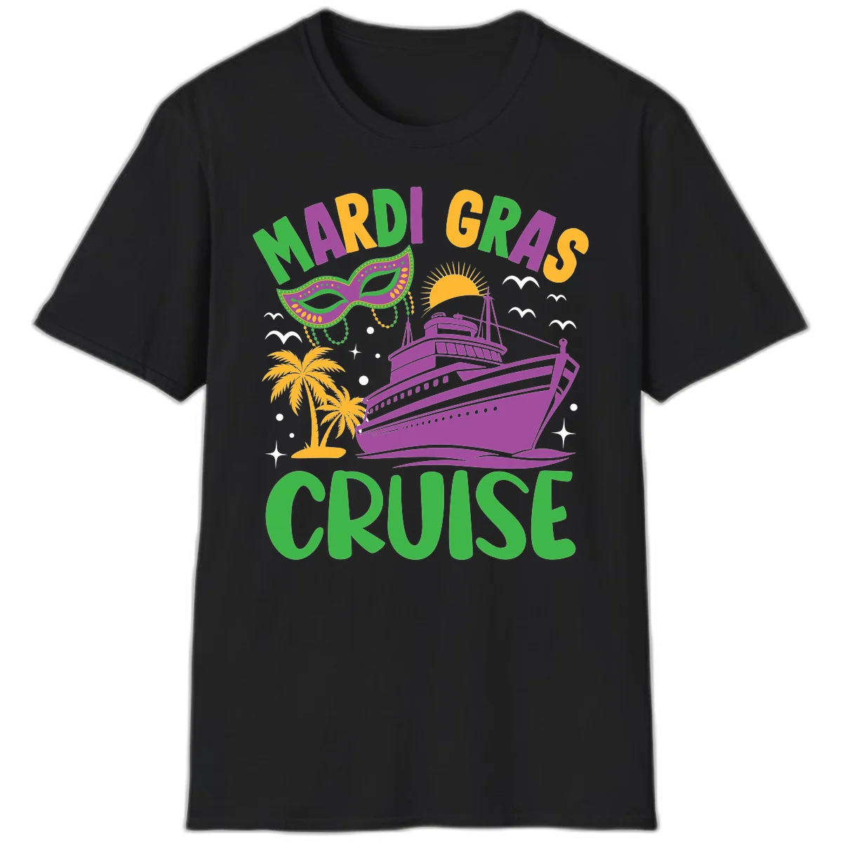 Mardi Gras Cruise T-Shirt in Black