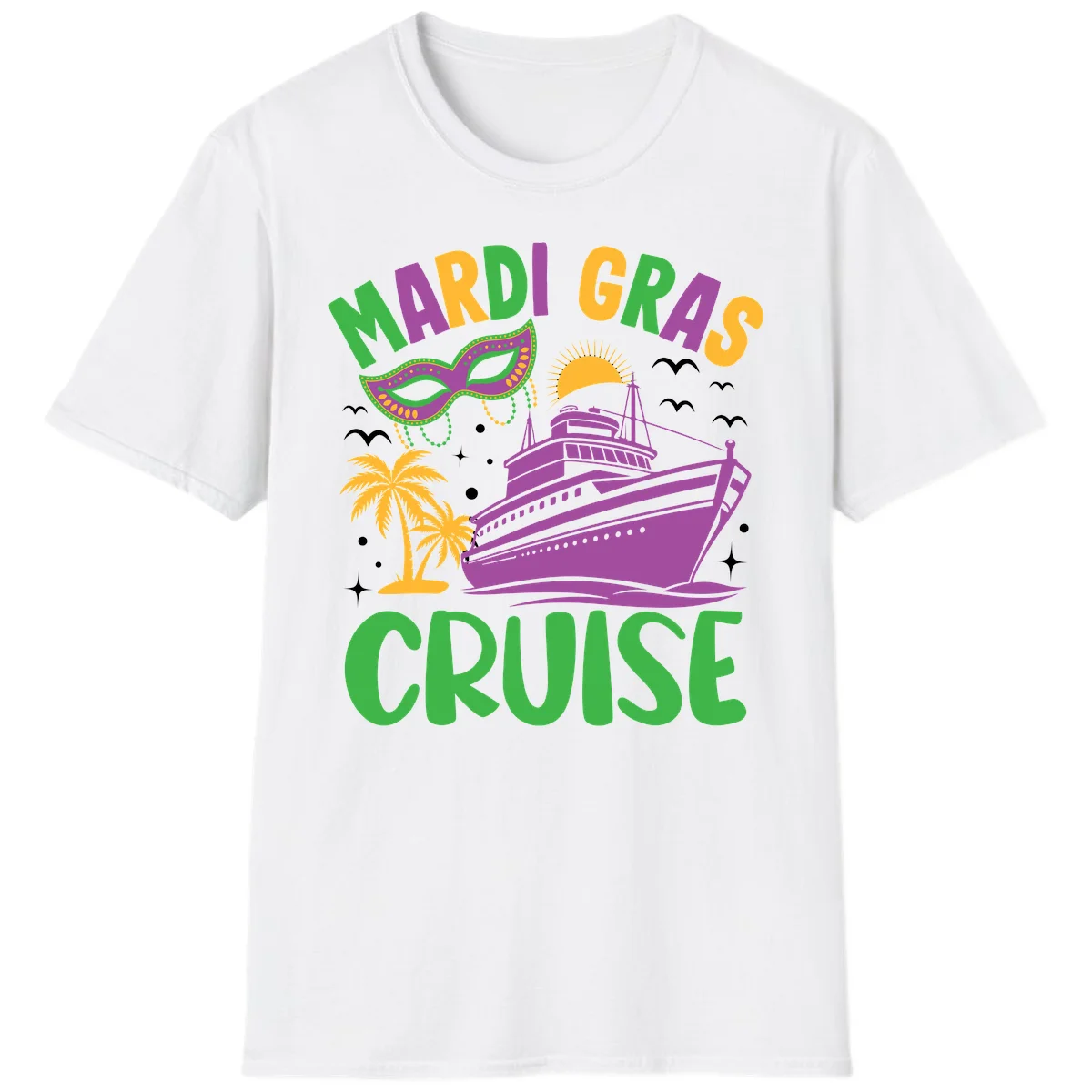 Mardi Gras Cruise T-Shirt in White