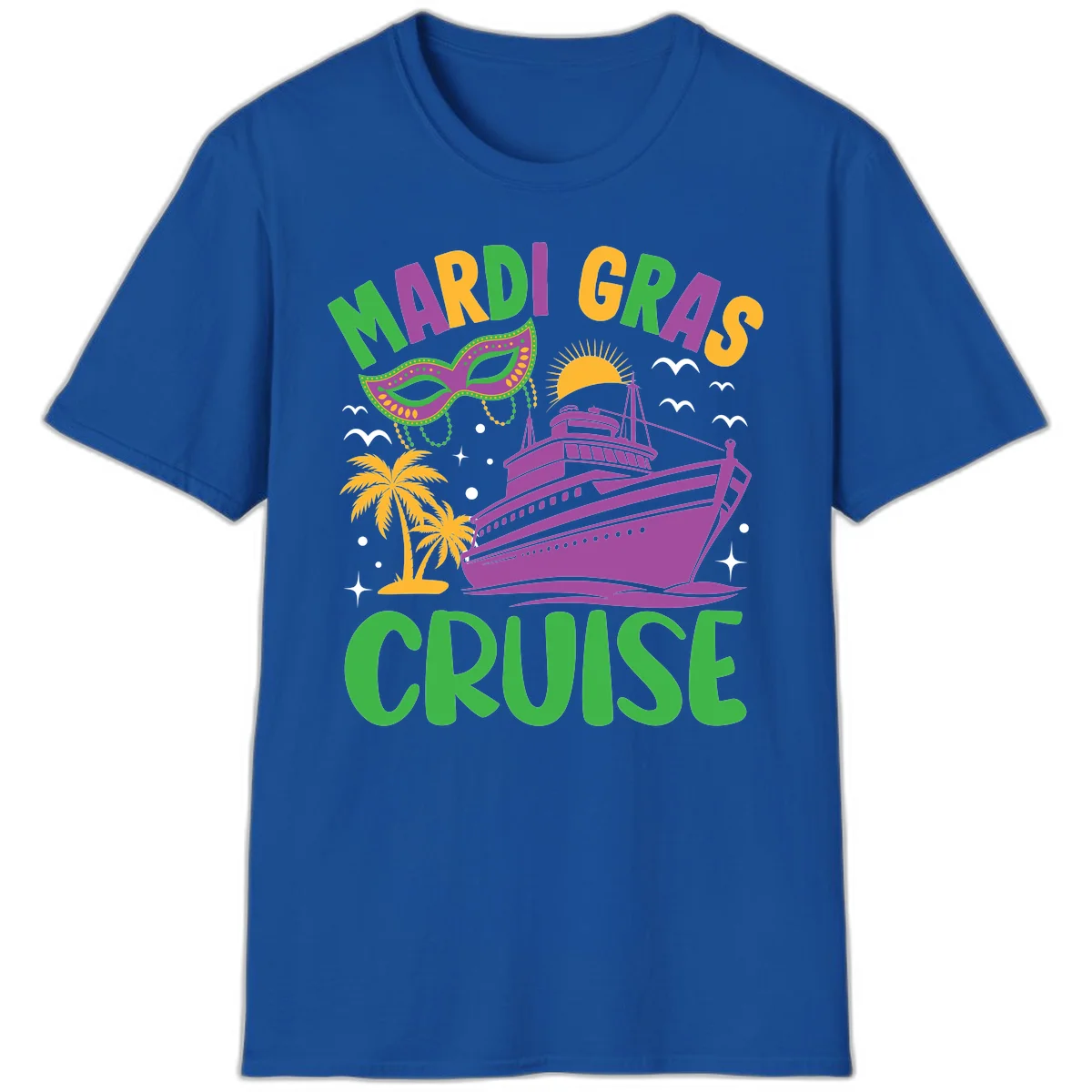 Mardi Gras Cruise T-Shirt in Royal