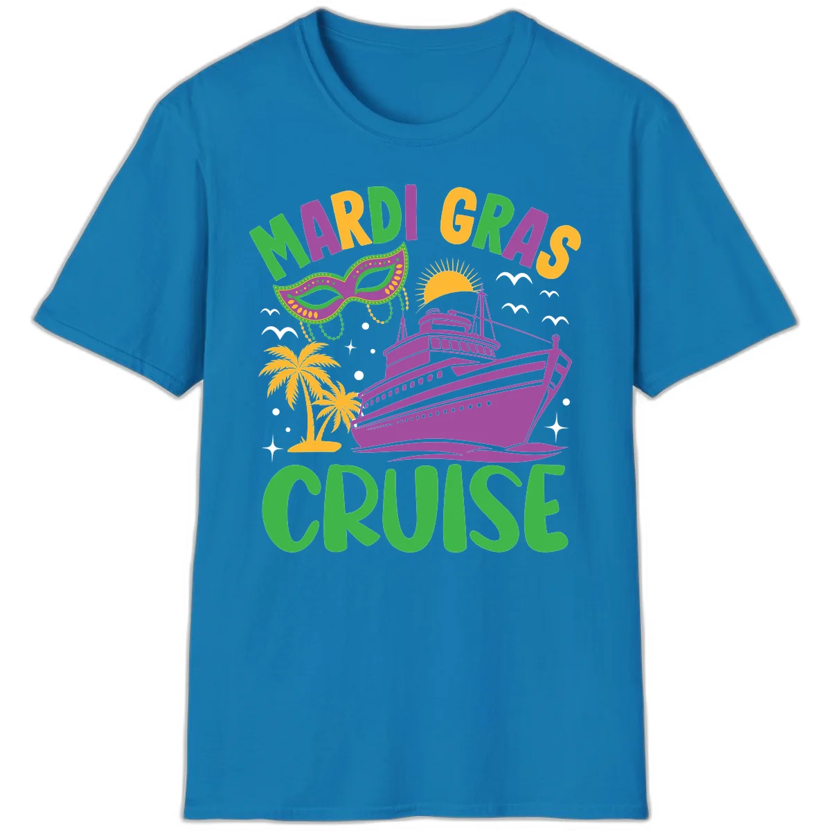 Mardi Gras Cruise T-Shirt in Sapphire