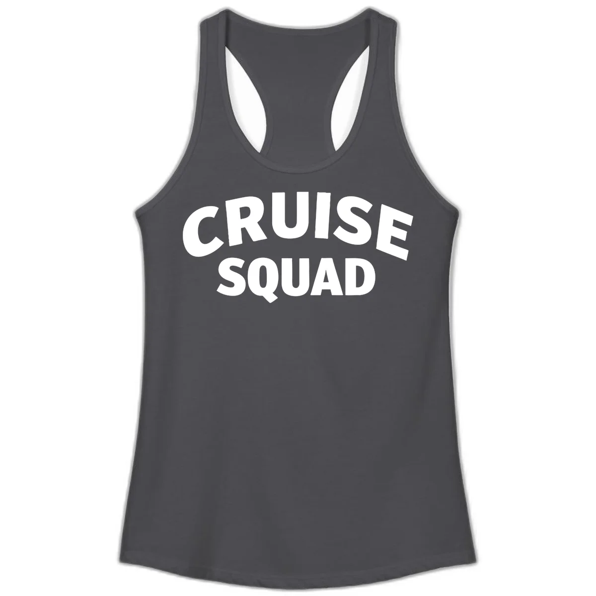 Cruise Squad Ladies Tank Top in Solid Dark Gray