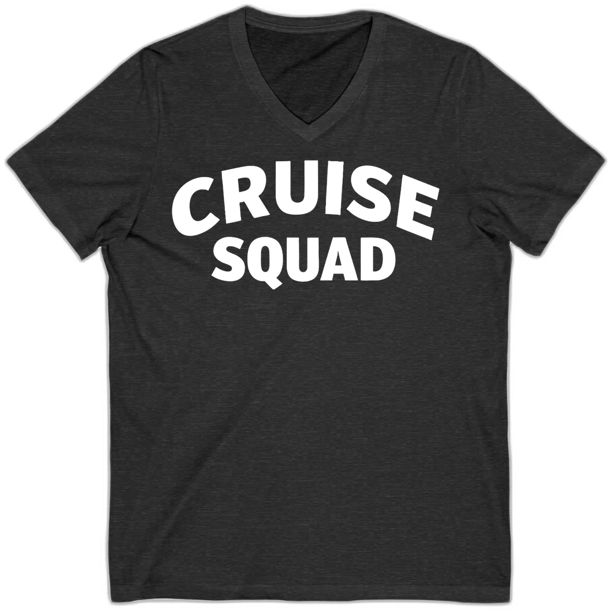 Cruise Squad V-Neck T-Shirt in Dark Grey Heather