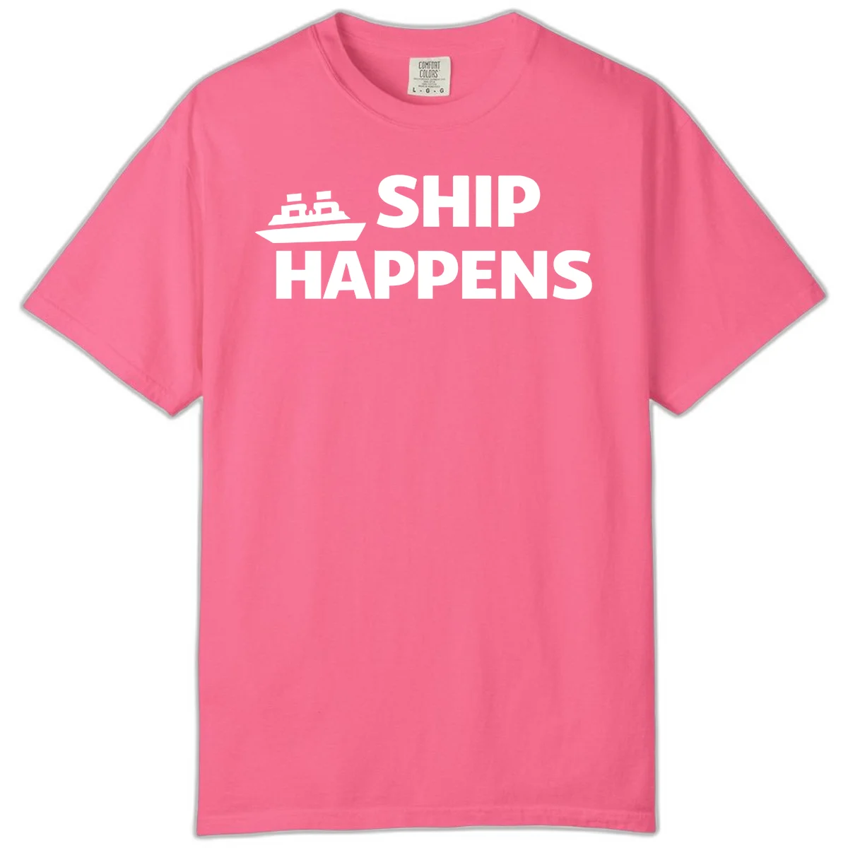 Ship Happens Cruise Comfort Color T-Shirt in Crunchberry
