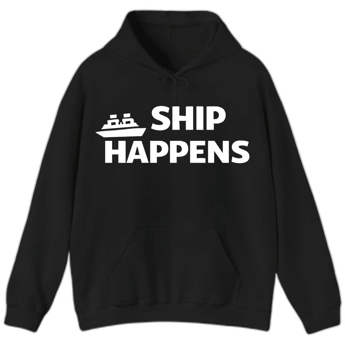 Ship Happens Cruise Nautical Hoodie in Black