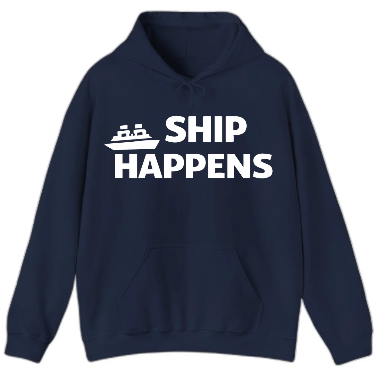 Ship Happens Cruise Nautical Hoodie in Navy