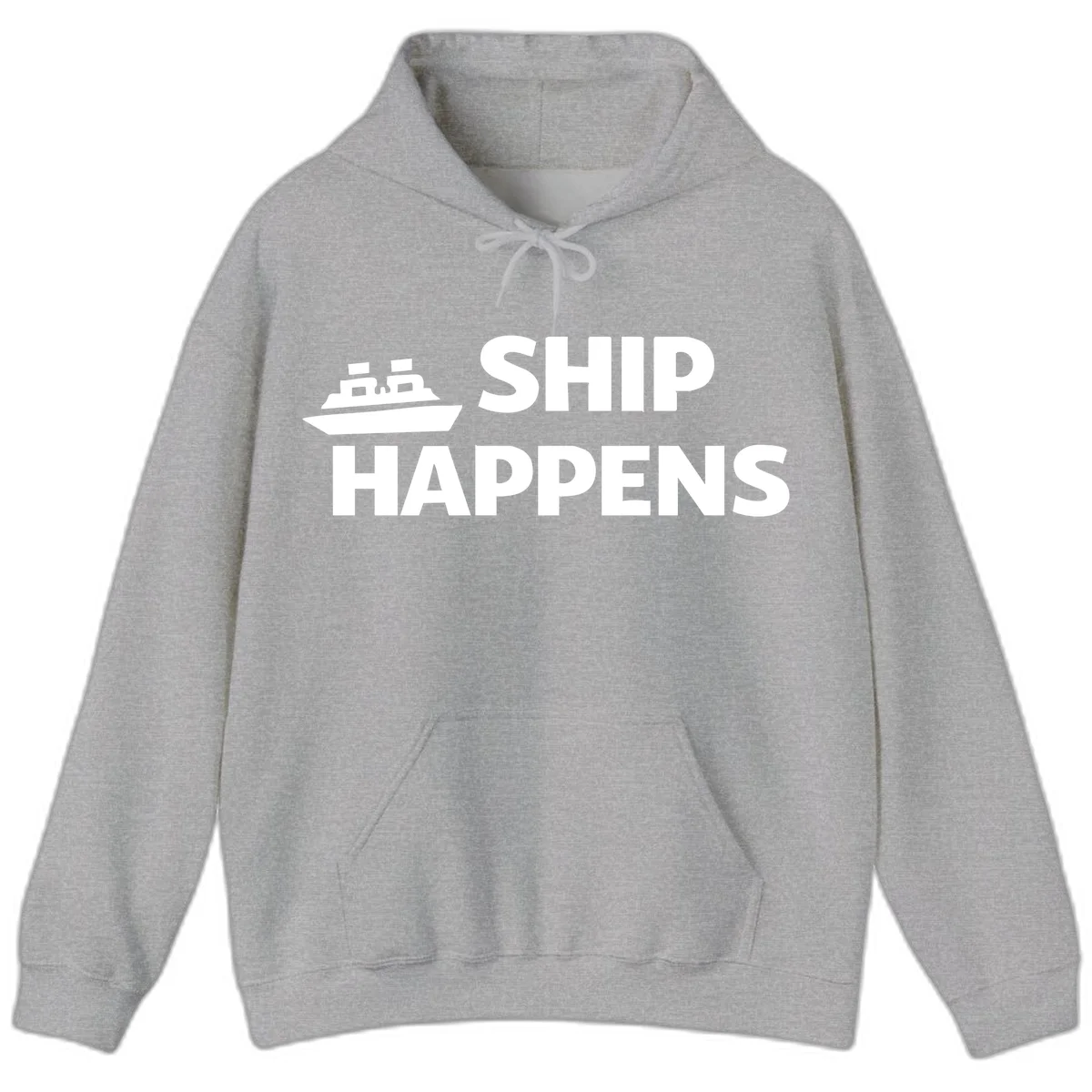 Ship Happens Cruise Nautical Hoodie in Sport Grey