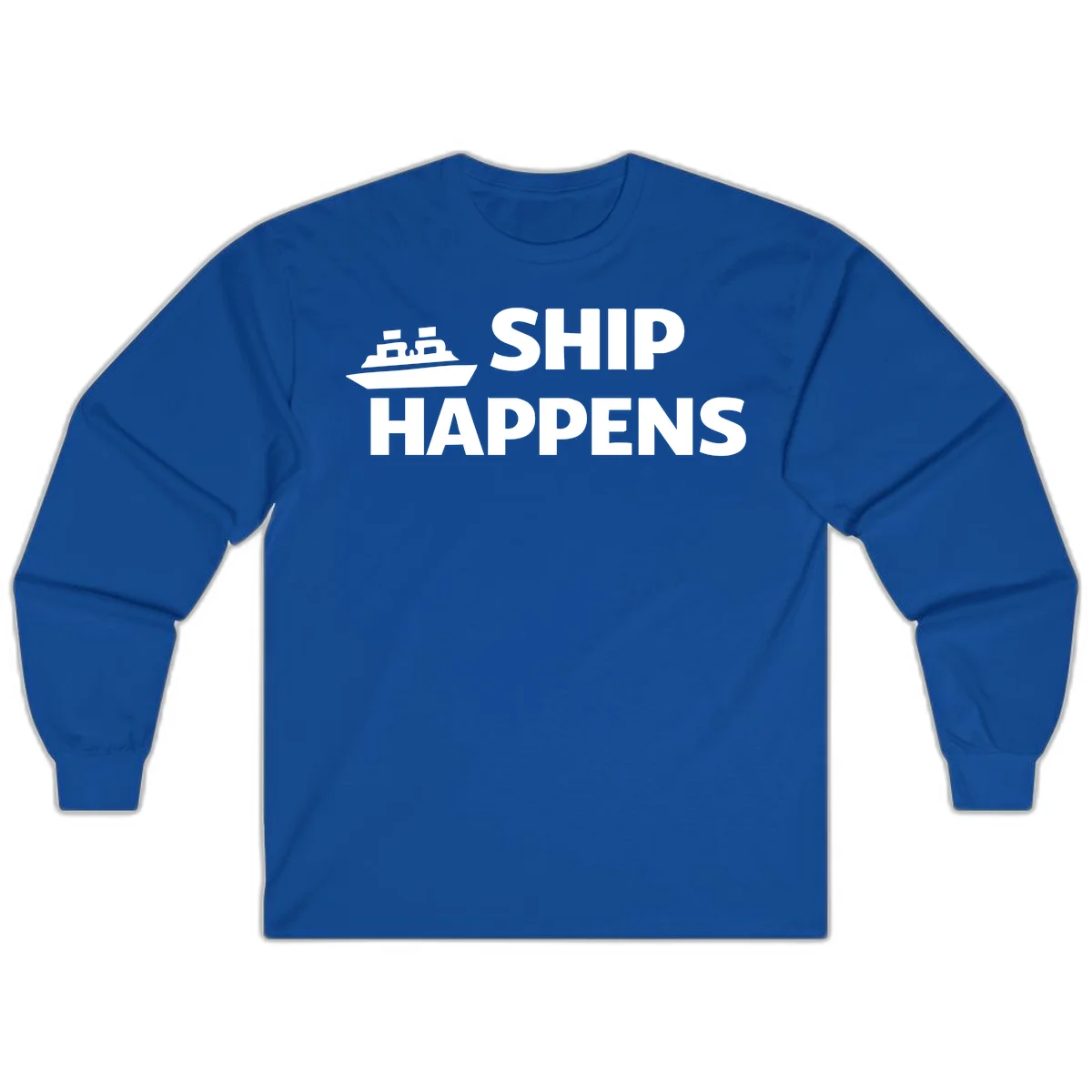 Ship Happens Cruise Long Sleeve Tee in Royal