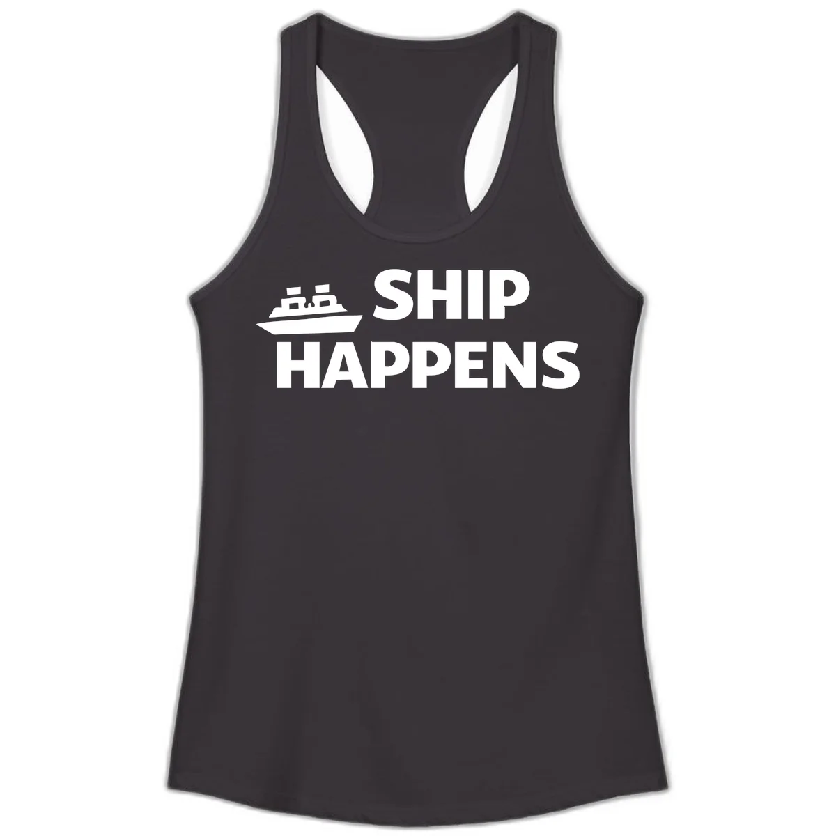 Ship Happens Cruise Ladies Tank in Black
