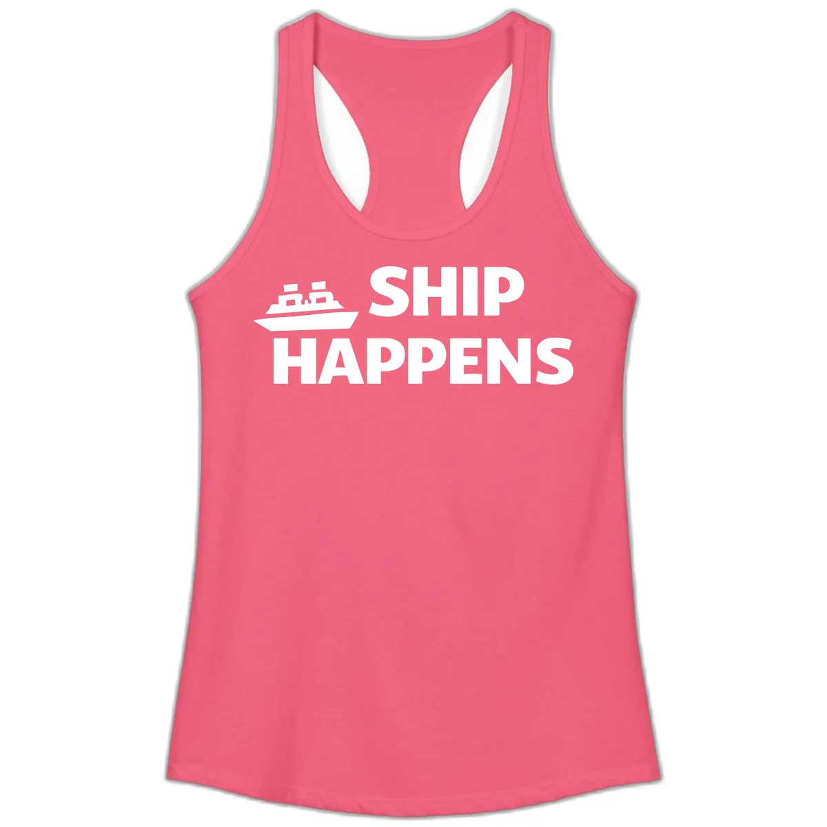 Ship Happens Cruise Ladies Tank in Hot Pink