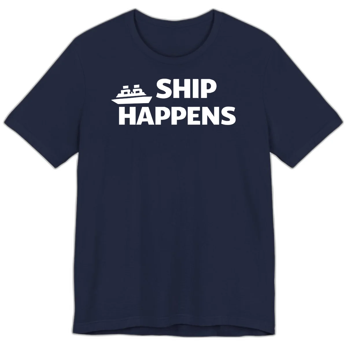 Ship Happens Cruise Premium T-Shirt in Navy