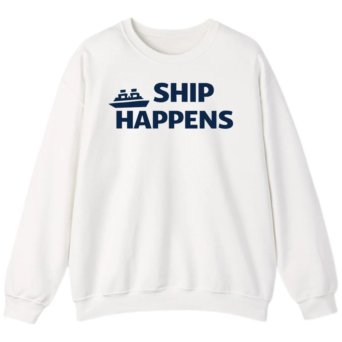 Ship Happens Cruise Nautical Sweatshirt in White