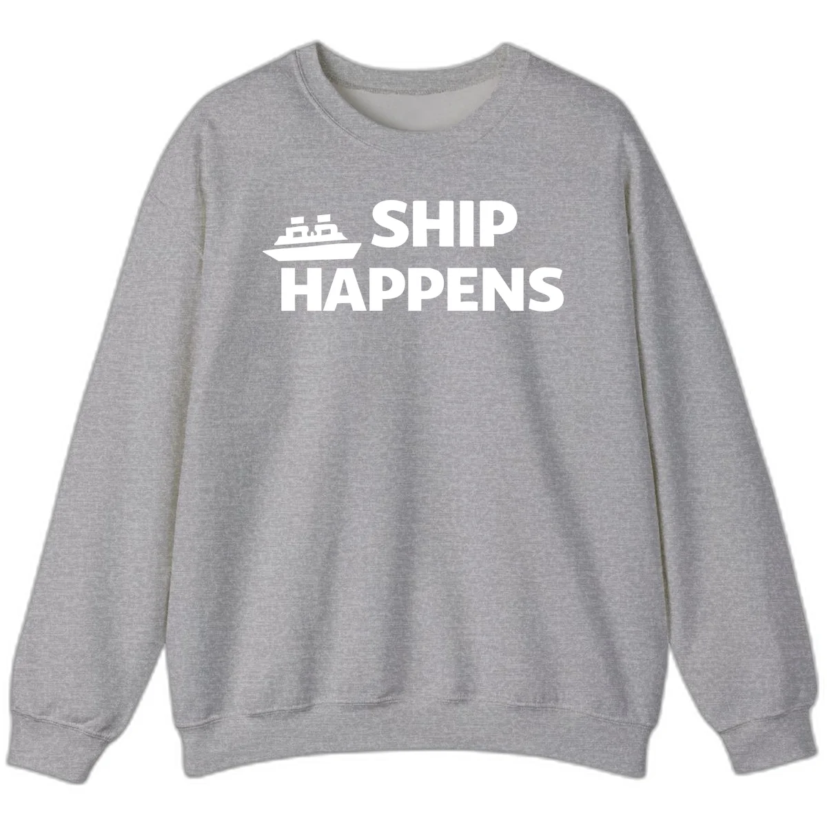 Ship Happens Cruise Nautical Sweatshirt in Sport Grey