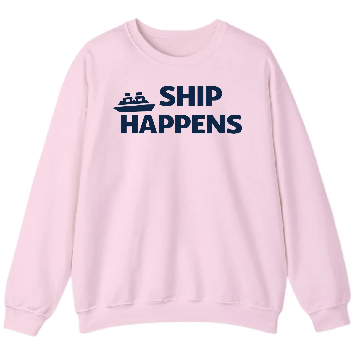 Ship Happens Cruise Nautical Sweatshirt in Light Pink