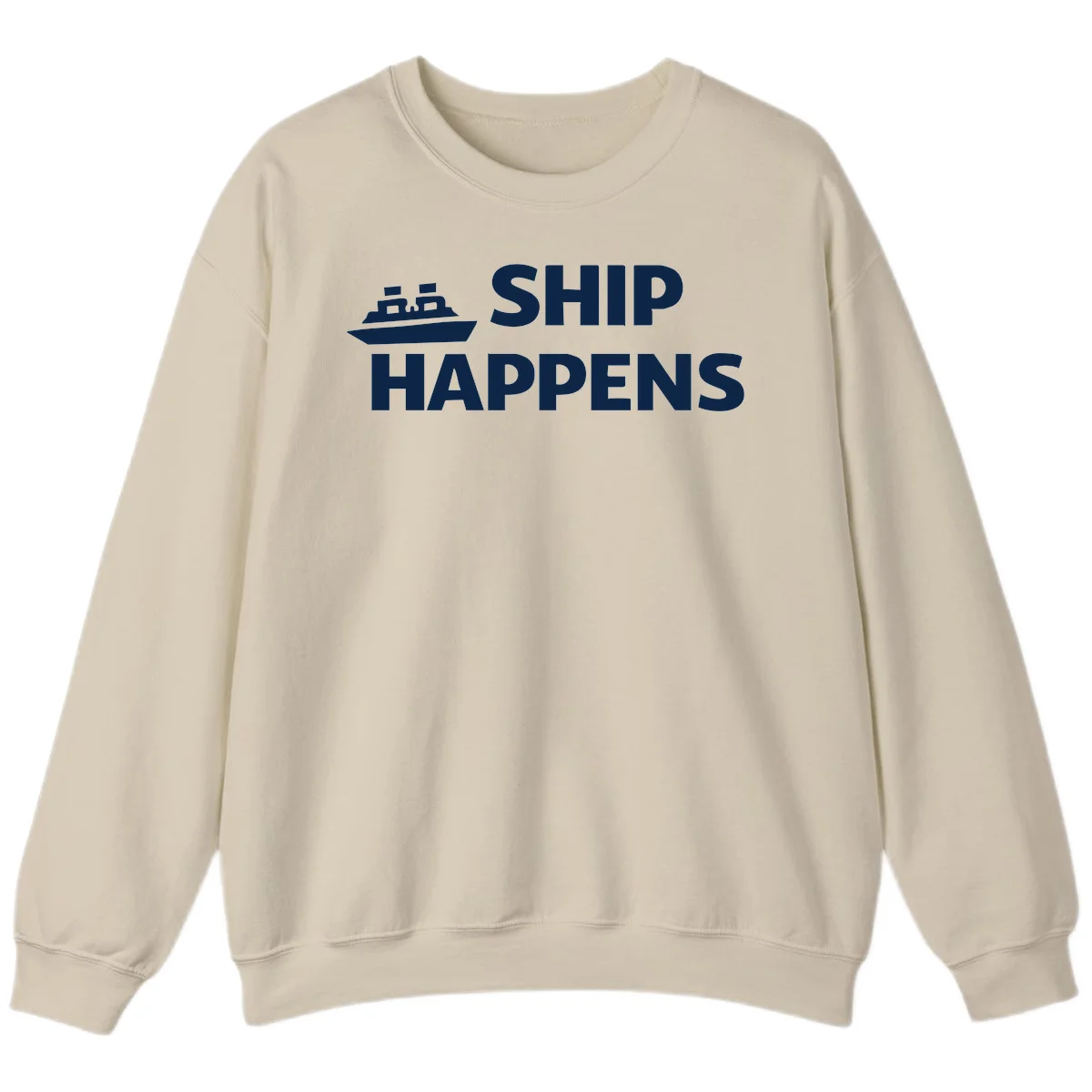 Ship Happens Cruise Nautical Sweatshirt in Sand