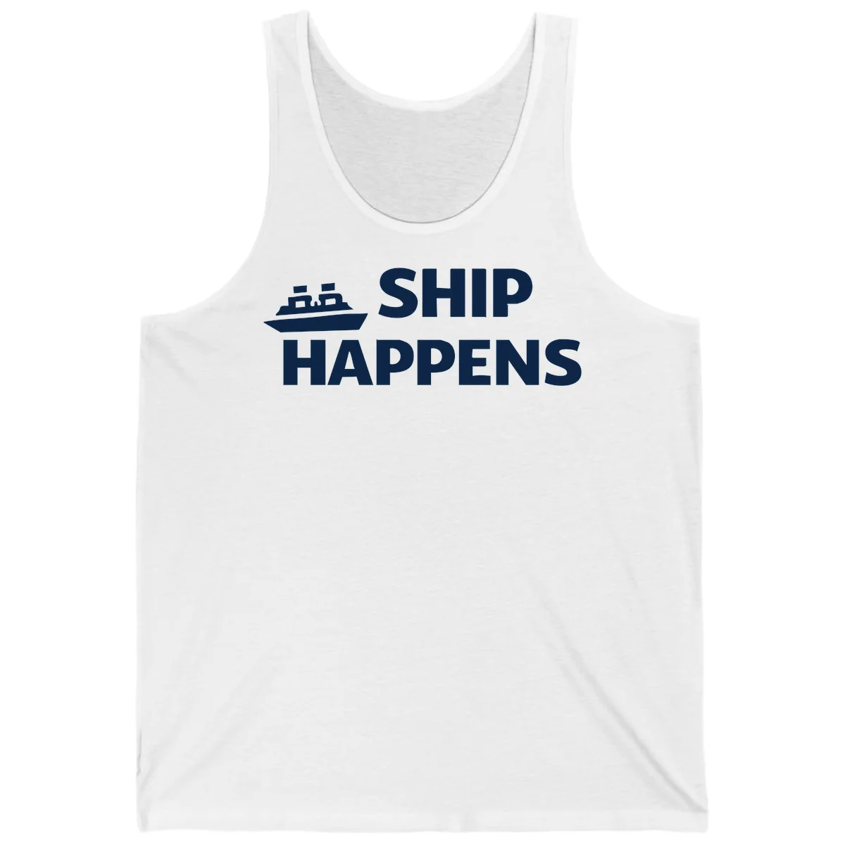 Ship Happens Cruise Nautical Tank in White