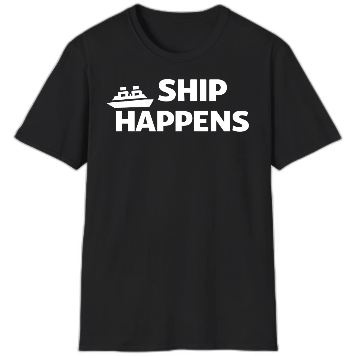 Ship Happens Cruise Nautical T-Shirt in Black