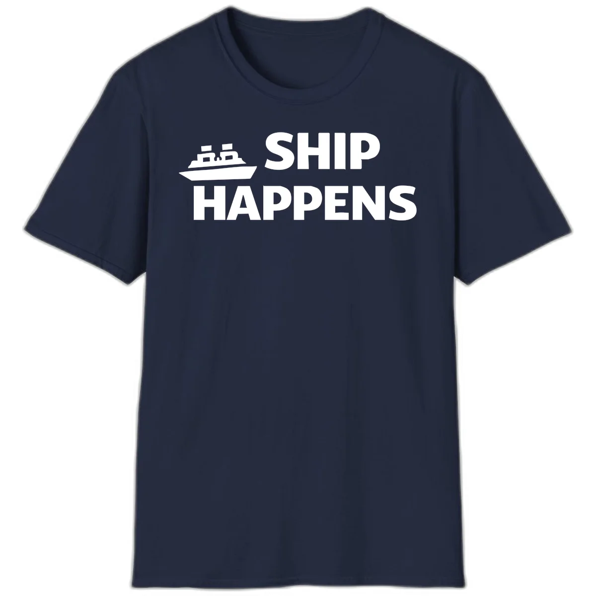 Ship Happens Cruise Nautical T-Shirt in Navy