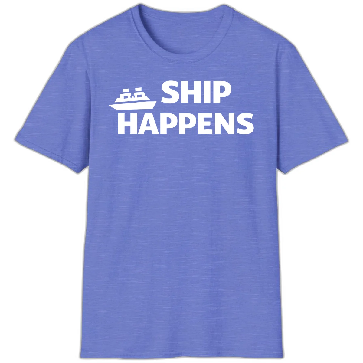 Ship Happens Cruise Nautical T-Shirt in Heather Royal