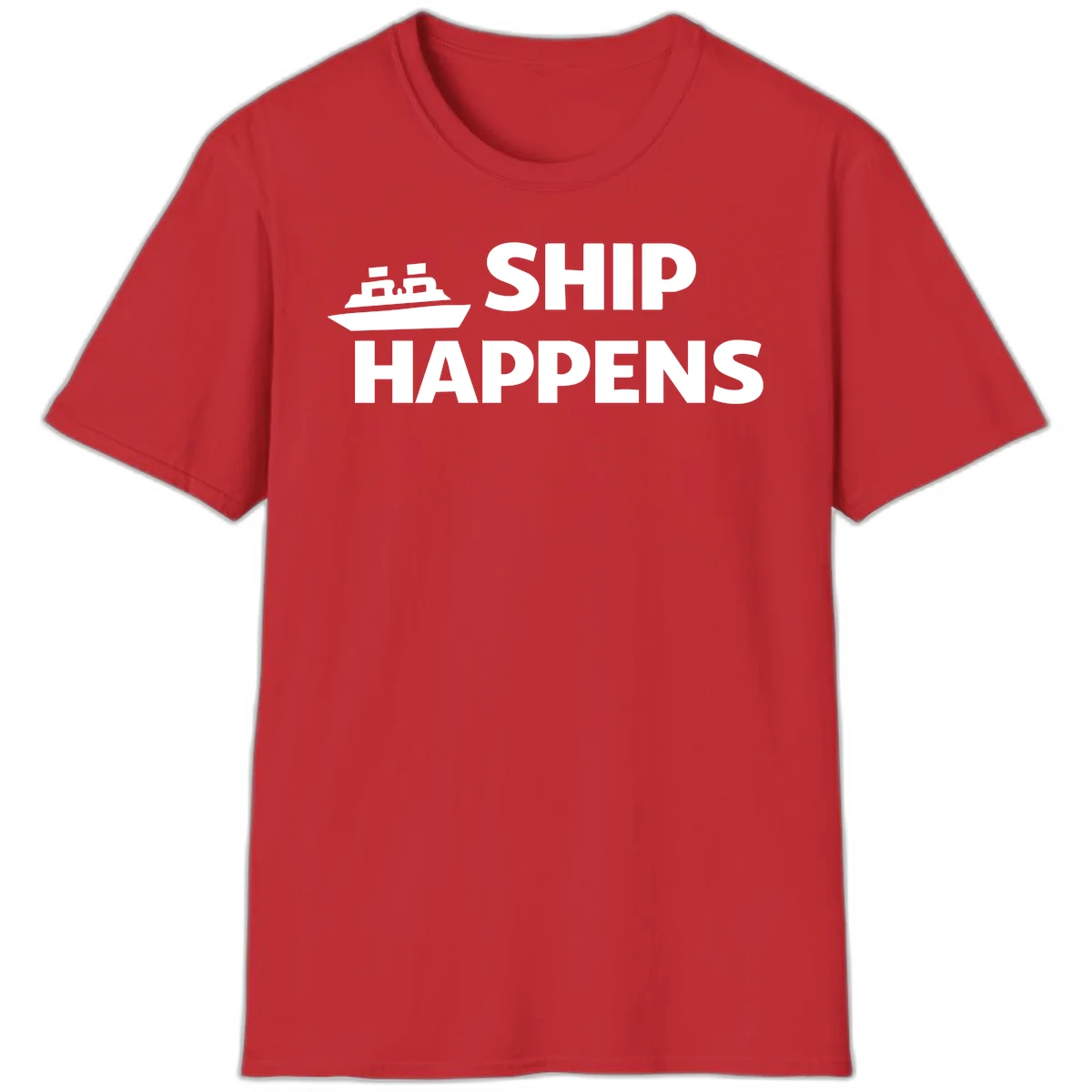 Ship Happens Cruise Nautical T-Shirt in Red
