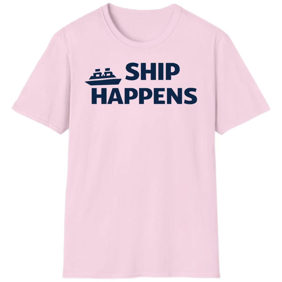 Ship Happens Cruise Nautical T-Shirt in Light Pink
