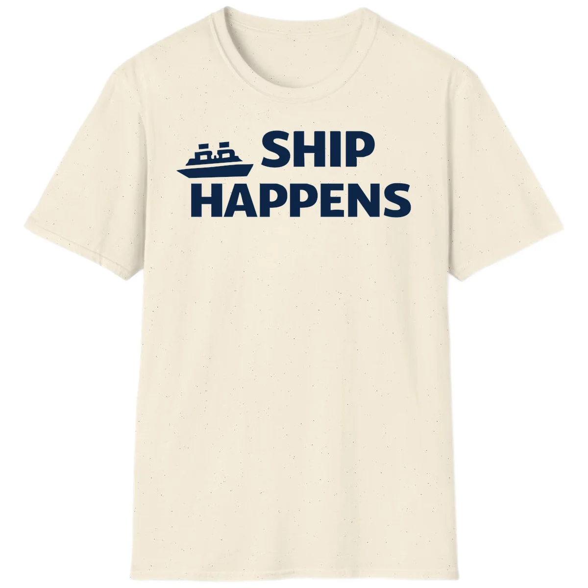 Ship Happens Cruise Nautical T-Shirt in Natural