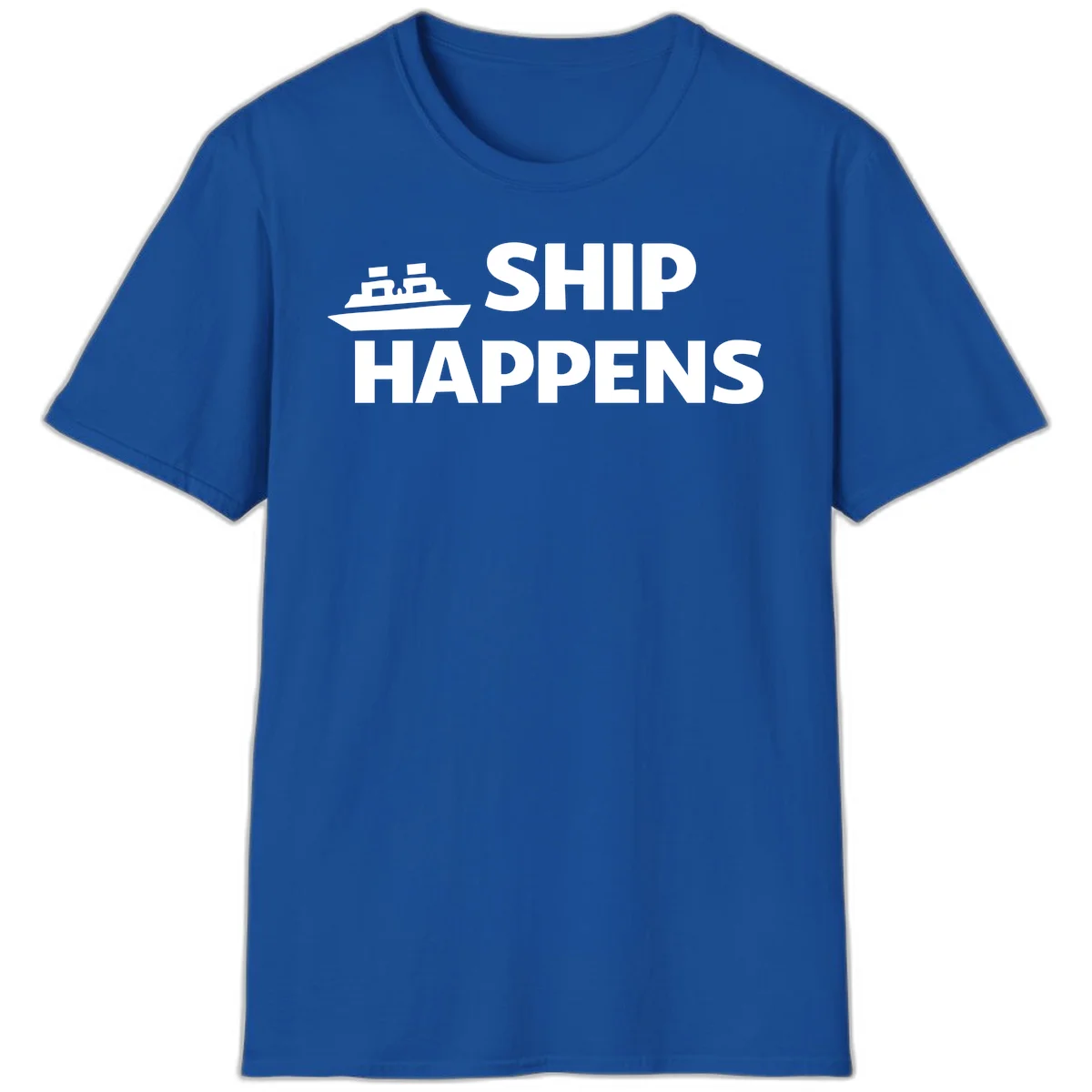 Ship Happens Cruise Nautical T-Shirt in Royal